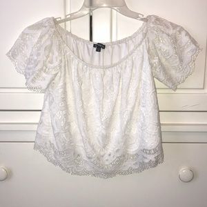 Off the shoulder white top